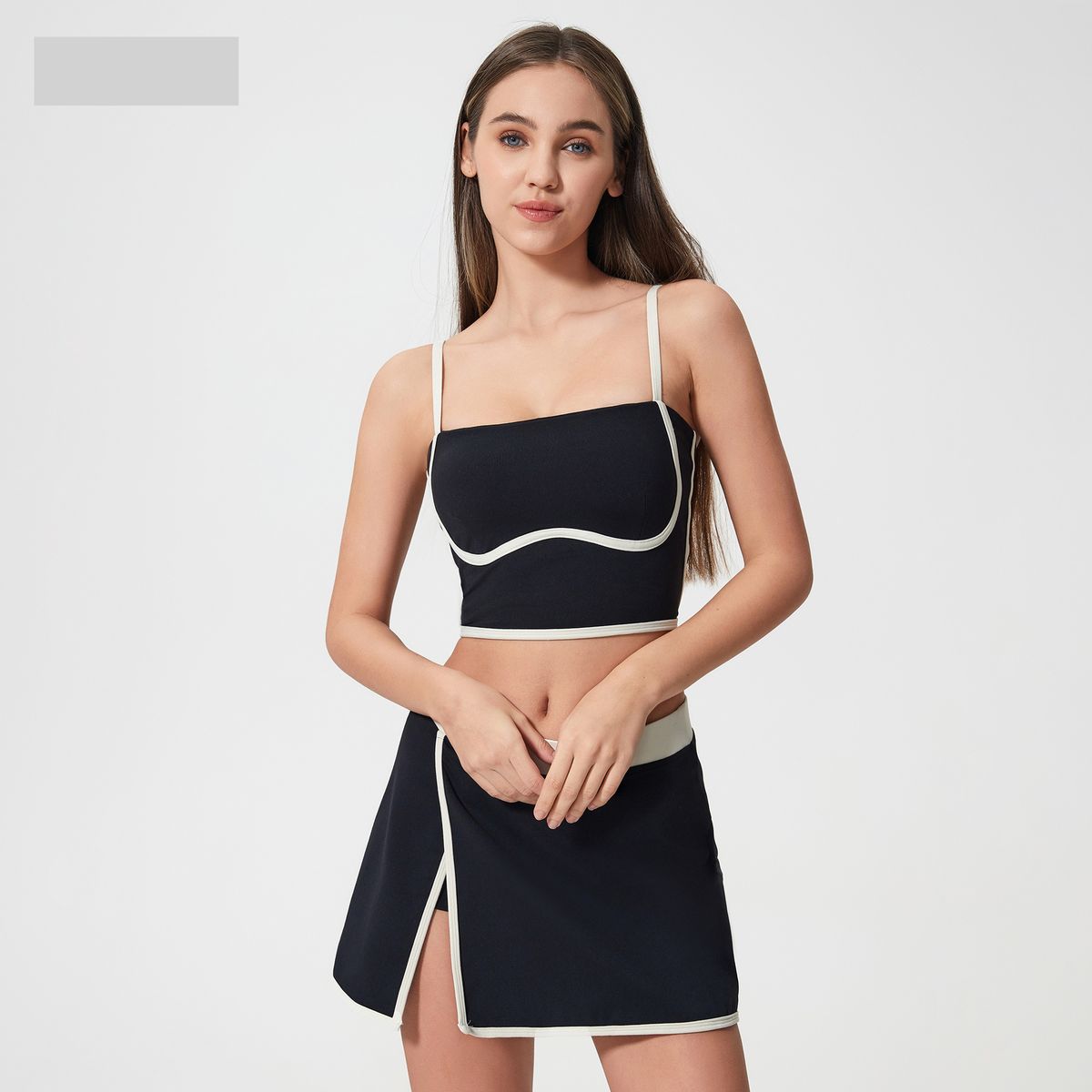 Women's Contrast Color Yoga Bra - Sexy Sling Back Design, Breathable & Supportive For Sports_voghion.com