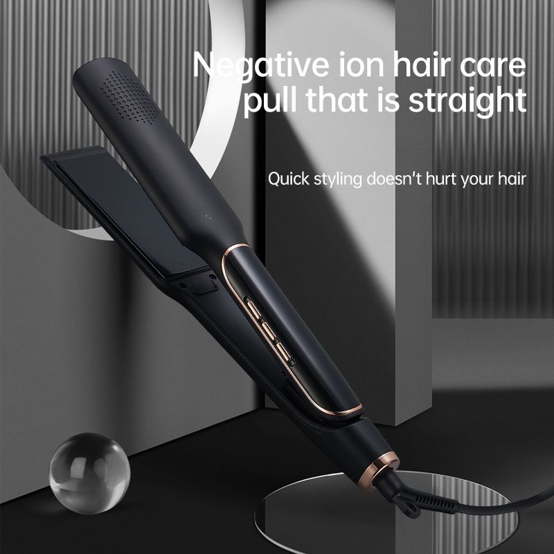 Plancha de pelo de doble uso para el cuidado y alisado del cabello, plancha de pelo con control de temperatura y varias velocidades, plancha de pelo con forma de arco._voghion.com