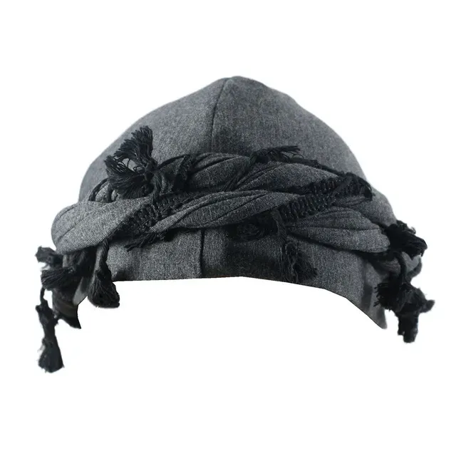 Heißer Verkauf 2024 Männer Punk Burr Trim Twisted Tail Fringe Baumwolle Bandana Hop Turban Hüte Kopf Wrap Beanie Cap Solide Farbe Docker Hut_voghion.com