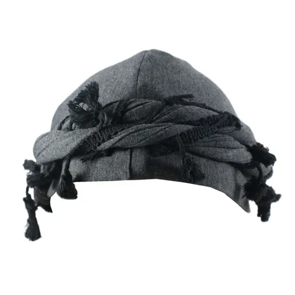 Heißer Verkauf 2024 Männer Punk Burr Trim Twisted Tail Fringe Baumwolle Bandana Hop Turban Hüte Kopf Wrap Beanie Cap Solide Farbe Docker Hut_voghion.com