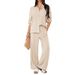 Women's Clothing Holiday Leisure Style Solid Color Two Piece Suit For Women Spring And Summer_voghion.com