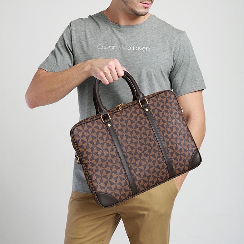Business Briefcase Waterproof Large Capacity Men's Handbag Shoulder Laptop Bag Trendy_voghion.com