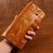 New top layer cowhide handmade dyed veetable tanned leather distressed men's wallet lon zipper multifunctional card_voghion.com