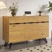 Buffet 3 niveaux en bois avec pieds en métal – Design moderne, grand espace de rangement, résistant et facile à nettoyer – Convient pour salon, salle à manger, couloir_voghion.com