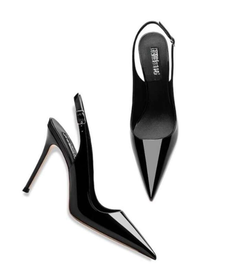 Nuove scarpe da donna estive 2025, tacchi alti, pelle morbida, colore nudo, sandali cavi, nuovo stile, cinturino sottile sul tacco, pezzo unico_voghion.com