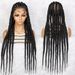 34inch Full Lace Wig Fat Thick 11 Strands Braids Lightweight Easily Wear Synthetic Braids Wig_voghion.com