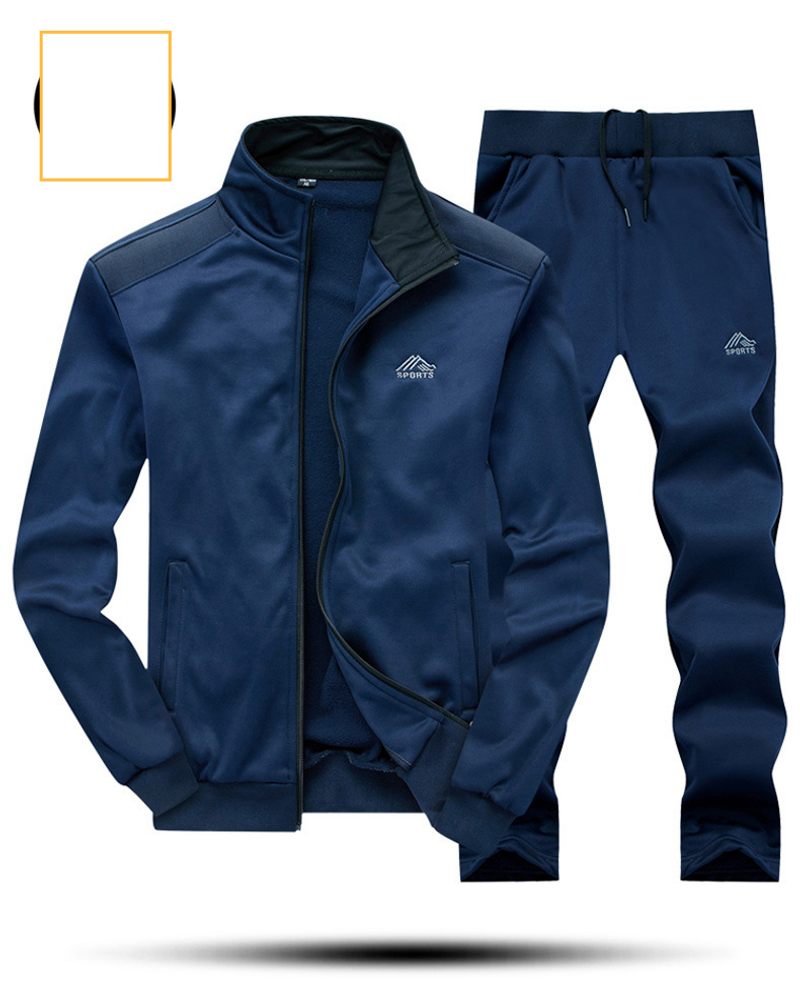 Herrenbekleidung Jugendsport Herren besticktes Sweatshirt taillierter Stehkragen einfarbig Herren Frühling und Herbst Langarm Strickjacke_voghion.com
