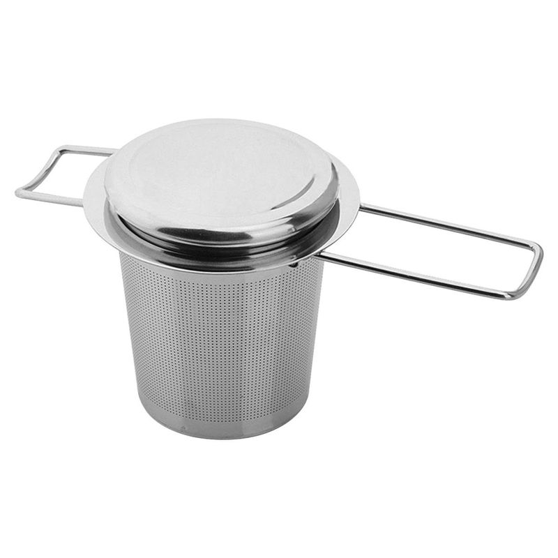 Tee-Ei aus Edelstahlgewebe mit Deckel, wiederverwendbares Tassensieb, loser Blattgewürzfilter für Teekannen, Tassen, Tassen zum Aufbrühen von Tee und Kaffee_voghion.com