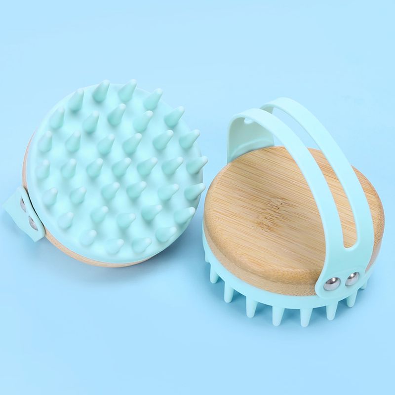 2 IN New 1 Scalp M Soft Silicone Spazzola per shampoo in legno Spazzola per capelli Spazzola pettine Pulizia dei capelli Testina antistress_voghion.com