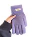 Solid Color Knitted Wool Gloves Winter Unisex Couple Style Thickened Warm Cold-Proof Student Outdoor Cycling Touchscreen_voghion.com