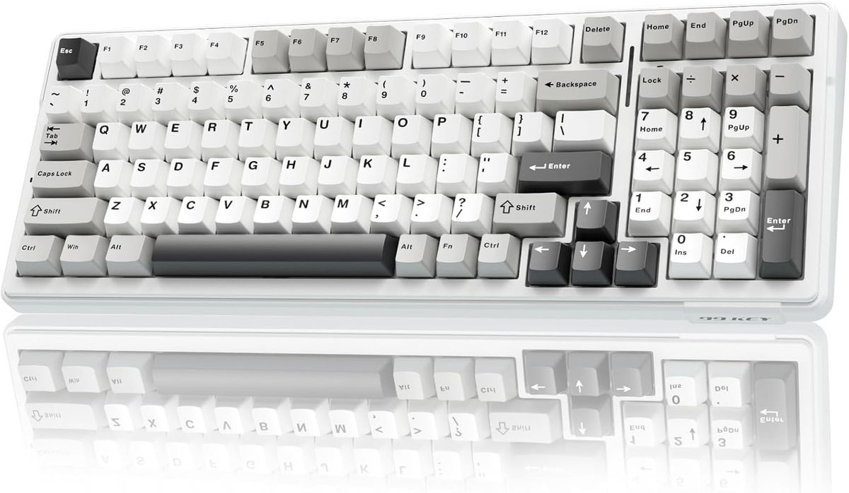 AULA F99 Wireless Gaming Keyboard, 3 Modes, 2.4 GHz/Type-C/BT5.0 Mechanical Keyboard With Five-Layer Padding Structure, RGB, 8000 MAh, QWERTY, Hot-swa_voghion.com