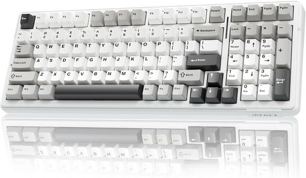 AULA F99 Wireless Gaming Keyboard, 3 Modes, 2.4 GHz/Type-C/BT5.0 Mechanical Keyboard With Five-Layer Padding Structure, RGB, 8000 MAh, QWERTY, Hot-swa_voghion.com