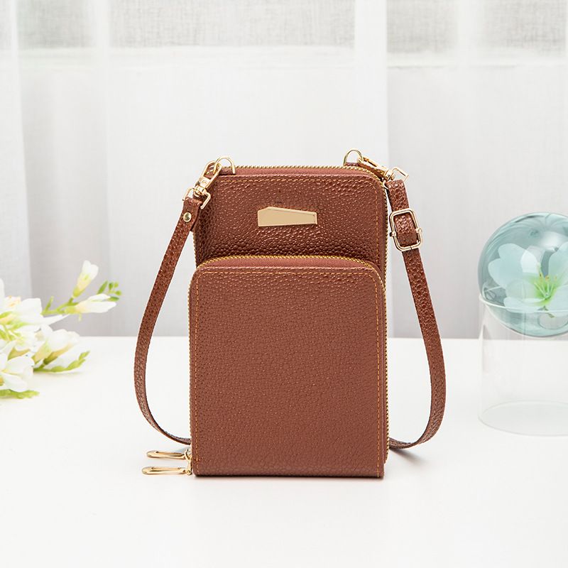 Borsa verticale per cellulare, borsa da donna, borsa da donna alla moda, borsa a tracolla, portafoglio con doppia cerniera_voghion.com