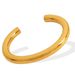 Women's Jewelry Fashion Style Titanium Steel C-Shaped Round Wide Version Smooth Surface Bangle Bracelet_voghion.com