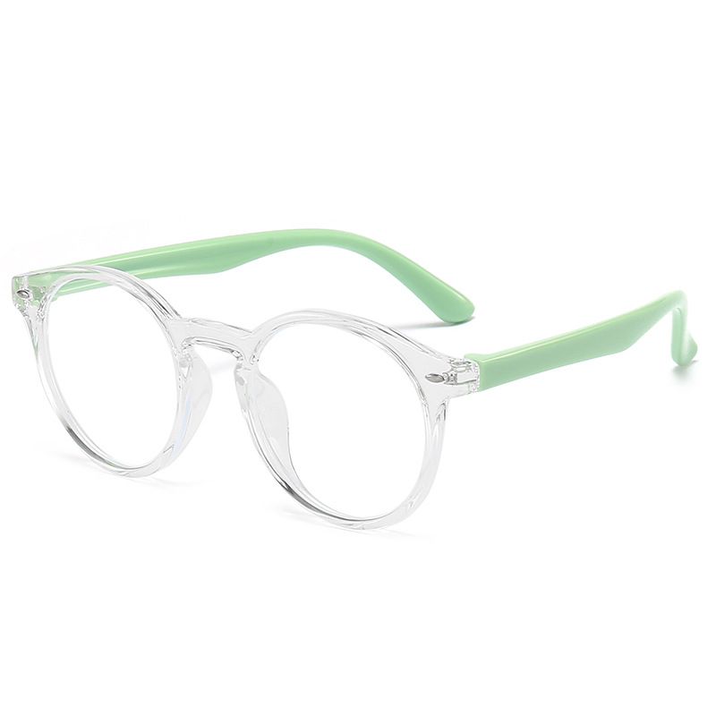 2023 New Anti Blue Light Children's Student Non degree Round Soft Frame Glasses Batch Cross Mirror 0035_voghion.com