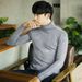 Autumn Winter New Solid Color Turtleneck Men Korean Style Trendy Half Knitted Wool Sweater Inner Layer Base Shirt_voghion.com