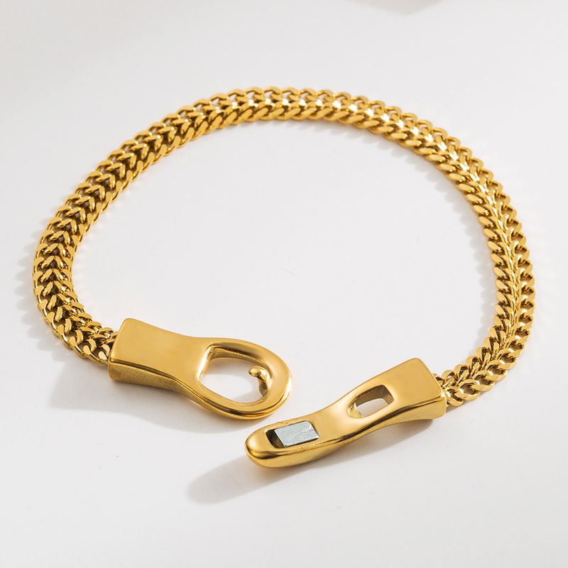 Light Luxury Design With Magnetic Buckle Titanium Steel Bracelet, Personalized Trendy Snake Bone Chain Temperament,_voghion.com