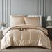 Satin Brushed Duvet Cover Set - 3-Piece Heavy Warm Bedding With Hypoallergenic Polyester, Deep Gray (200x230cm, Queen/King Size Options)_voghion.com