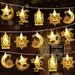 Cross-Border LED String Festival Decoration Colorful Star Accompanying Moon Flashing Lights Wholesale_voghion.com