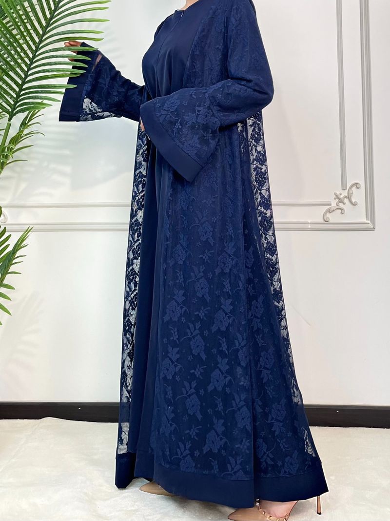 Vrouwenkleding Moslimmode Vrouwen Traditionele kleding Jurk Kaftan Robe Kant_voghion.com