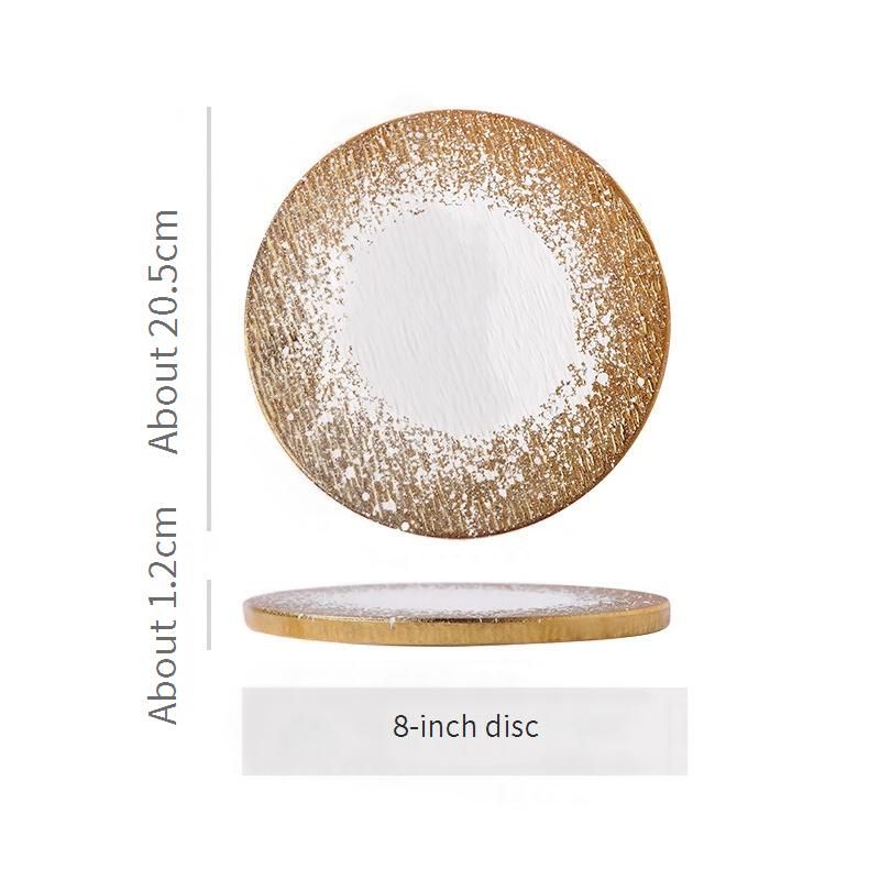 Modern Gold Marble Ceramic Dinner Plate - Matte Finish Square & Round Plates For Steak, Restaurant, Hotel (Stone Texture, Minimalist Style)_voghion.com