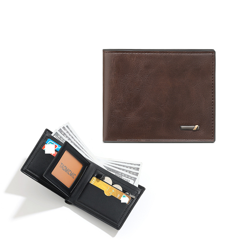 Wallet Card Cases Short Men's Wallet Retro Leather Large Capacity Casual US Dollar Wallet Card Holder Integrated Wallet_voghion.com