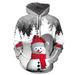 Spring Autumn New 3D Digital Print Snowman Cartoon Series Loose Fit Sports Hoodie For Men And Women_voghion.com