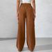 Damen-Overall mit lockerer elastischer Taille, Cord, weites Bein, gerade Freizeithose_voghion.com