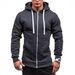 New Pure Multi-color Zipper Hooded Casual Men's Factory One-hand Zipper Jacket Youth Autumn and Winter Sweater_voghion.com