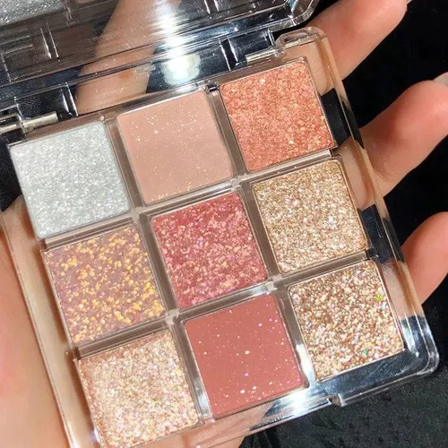 Eyeshadow Earth Beauty Eyeshadow Makeup Nine Color Glitter Glitter ματ δίσκος για σκιές ματιών_voghion.com