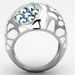 TK1172 - High polished (no plating) Stainless Steel Ring with Top Grade Crystal in Aquamarine AB_voghion.com