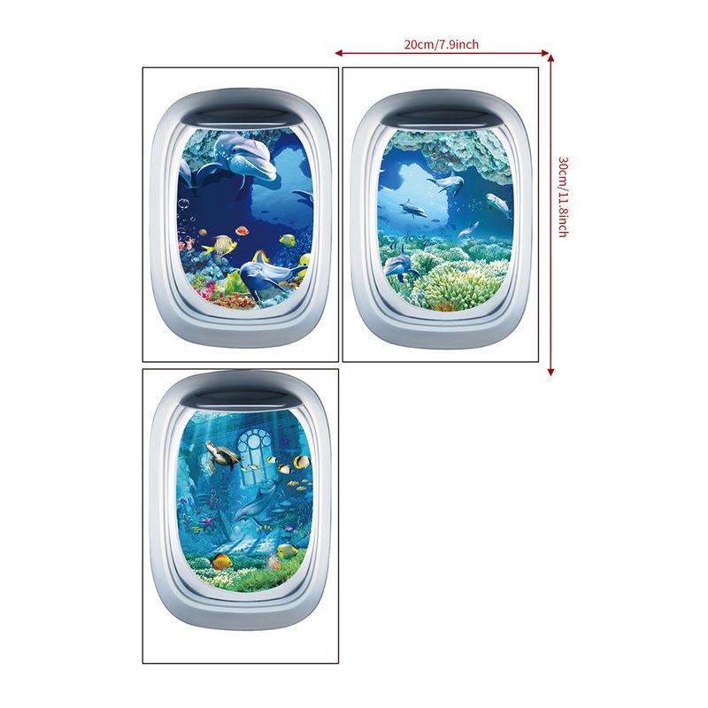 Cartoon underwater world PVC N1229 customized creative bathroom bathtub decoration wall sticker_voghion.com