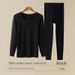 100% Men's Thermal Underwear Set, Thin Round Neck Full Cotton Top Bottom, Warm And Comfortable For Autumn_voghion.com