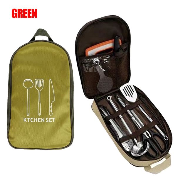 Cooking Utensil Organizers Bag Handbag Camping Travel Storage Bag Picnic Hiking Outdoor Camping Utensil Set Cooker Pouch_voghion.com