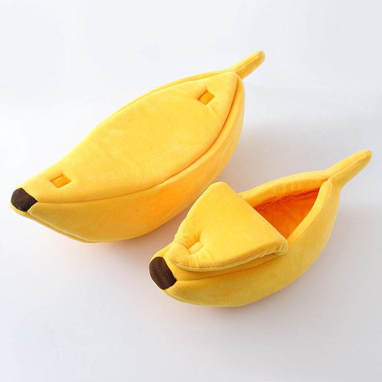 Cuccia per cani e gatti a forma di banana chiusa, calda e creativa_voghion.com