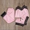 Intimo e pigiami Seducente set di pigiami in pizzo - Lingerie e abbigliamento da casa 4 pezzi per donne taglie forti - Poliestere traspirante con scollo a V e maniche lunghe_voghion.com