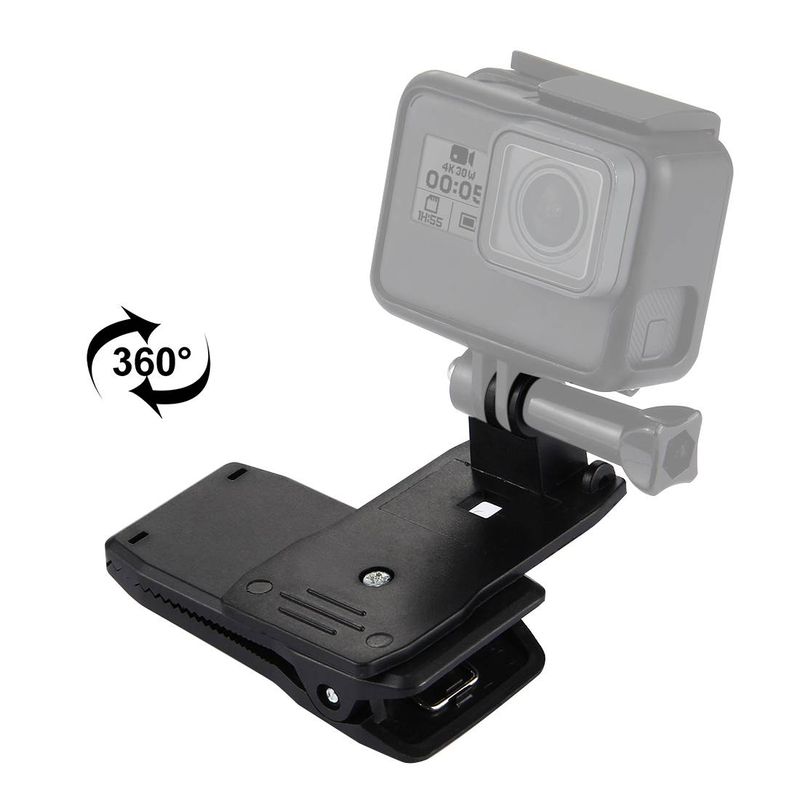 360 graders roterende rygsæk Hat Rec-mounts til GoPro Hero12 Black / Hero11 /10 /9 /8 , Insta360 Ace , DJI Osmo Action 4 og andre actionkameraer_voghion.com