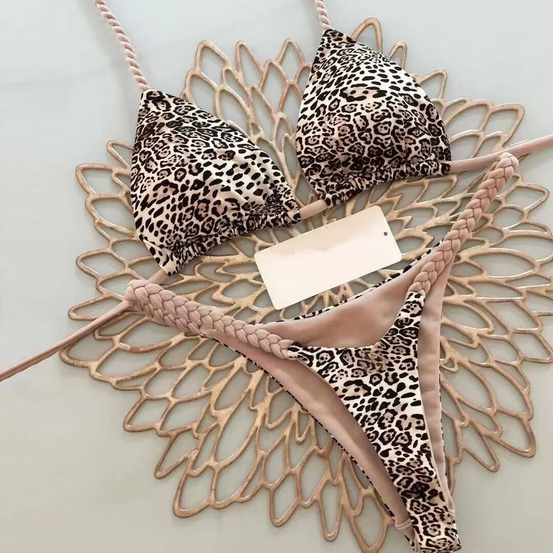 Women's Clothing Multi Color Printed Strappy Split Swimsuit Brazilian Sexy Thong Bikini_voghion.com