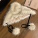Versatile Plush Thickened Lace Up Warm Headgear Hat For Women Autumn And Winter Niche Lazy Style Earmuffs_voghion.com