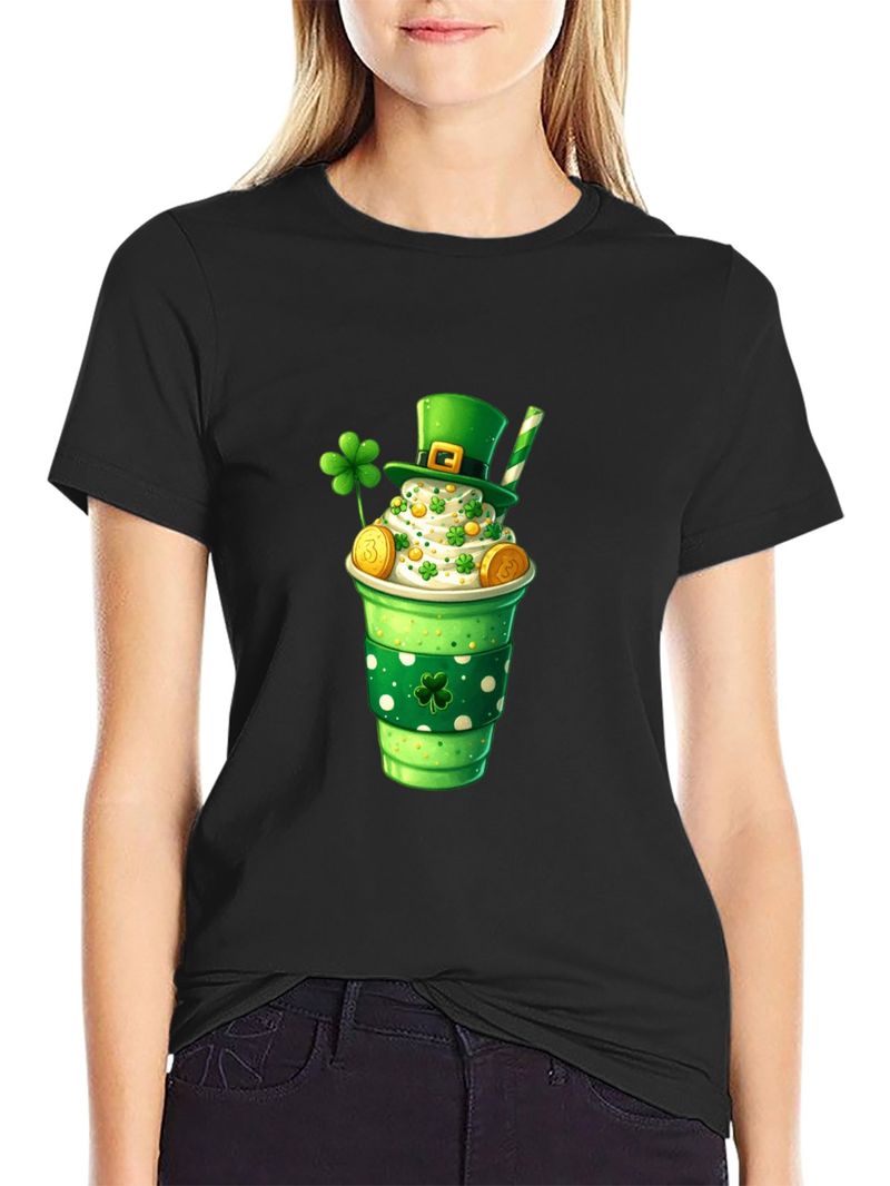 Forår og sommer Europæiske og amerikanske kvinders nye dame-afslappet mode løse toppe trykte dame-T-shirts_voghion.com