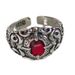 Anello da uomo alla moda in argento tailandese rosso con indice, stile vampiro, personalità nobile, ampio e creativo_voghion.com