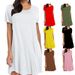 2023 New Summer Women's T-shirt Solid Color Short Sleeve Dress_voghion.com