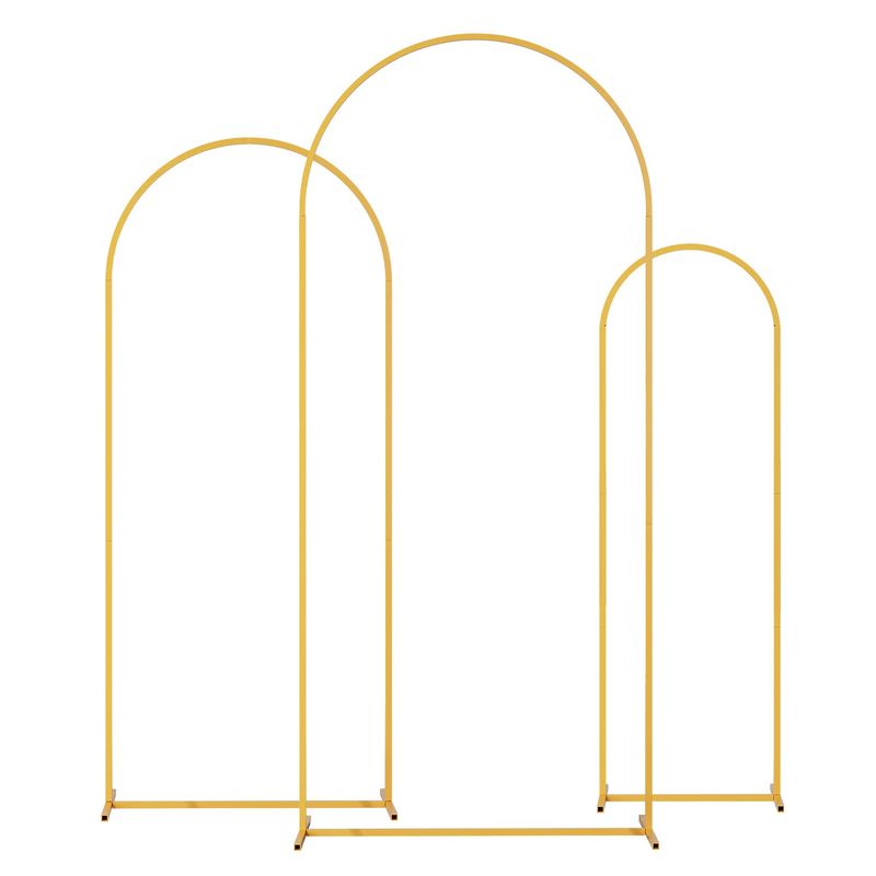 Arc metalic pentru nuntă, set de 3 suporturi pentru fundal pentru nuntă, mireasă, decorațiuni pentru petreceri de interior și exterior_voghion.com