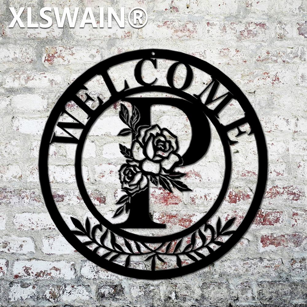 Personalized Metal Letter Logo, Wedding Gift. Surname Sign, Welcome Sign, Wall Art, Split Letter Welcome Sign, Wall Art, Door Welcome Plaque_voghion.com