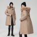 Damen-Winterparka mit abnehmbarer Kunstpelzkapuze, locker sitzender langer Trenchcoat, warme Daunenalternative für Übergrößen_voghion.com