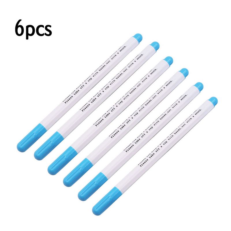 6PCS Water Erasable Pens Fabric Markers Soluble Cross Thread Patchwork Needlework Leather Sewing Tools Accessories Art Craft DIY_voghion.com