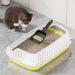 Extra Large Semi-Enclosed Box Kitten Cage Litter Tray Anti-Splash Cat Supplies Set_voghion.com