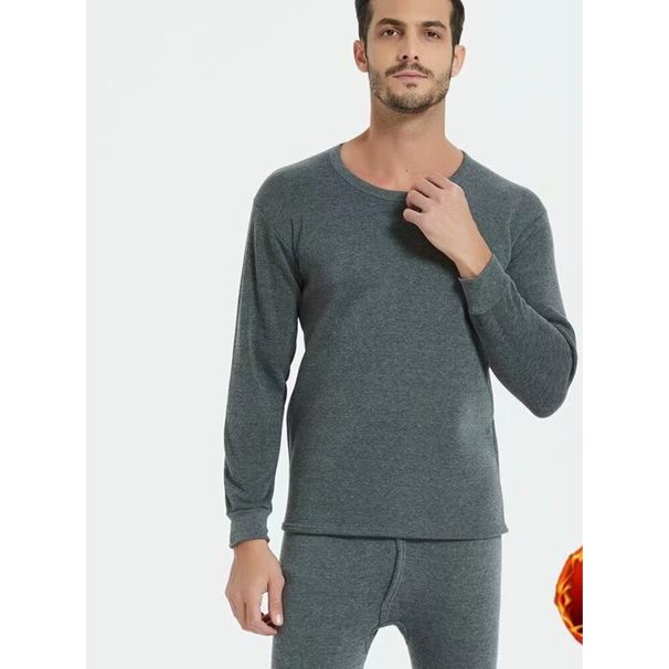 Chaolun Thermal Underwear Plus Size Men's Long Johns Crew Neck Slim Fit Fleece Lined Hot Sale_voghion.com