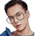 Handsome Glasses For Male Trendy Students, Oversized Frame, Round Face, Slimming Effect, Myopia Glasses, Blue Light And_voghion.com