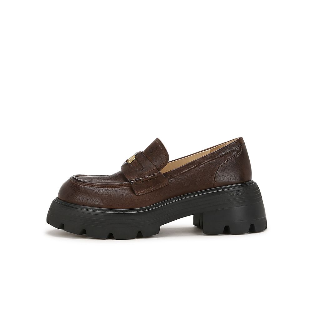 Sheii Su Yinyin's same style horse version~Small gold coins, thick soled, lazy person, one foot kick, Le Fu single shoe,_voghion.com